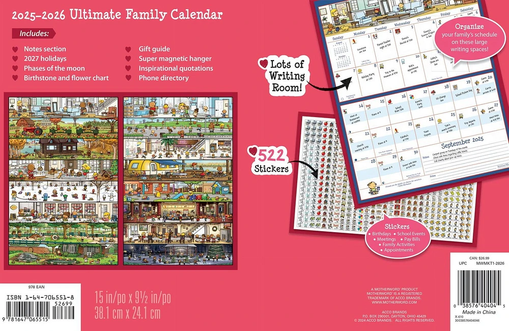 2026 Motherword Magnetic Calendar - English
