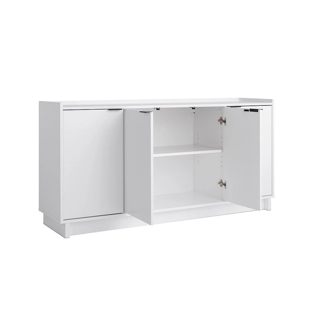 Prepac Simply Modern 4 Door Accent Cabinet White