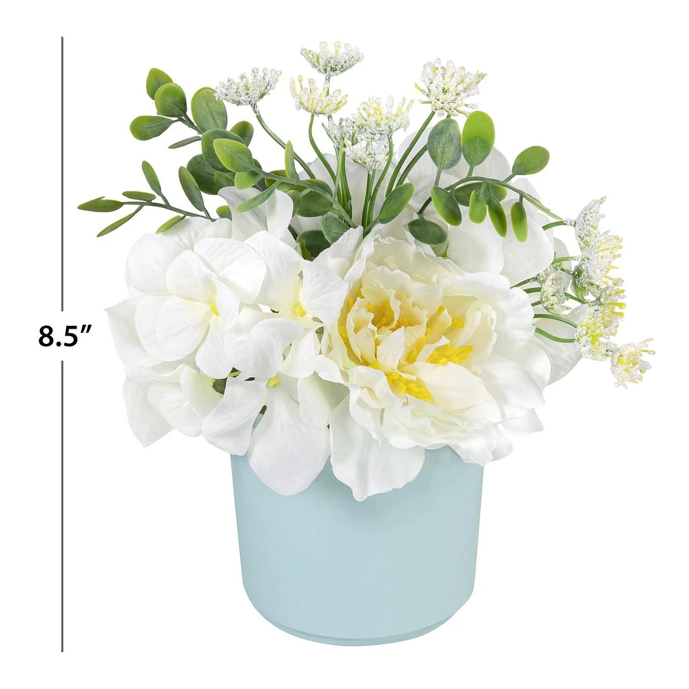 Pot de pivoines et hortensias Artificielle