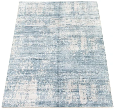 ECARPETGALLERY 4'9" x 6'10" Contemporary Galleria Hand Loomed Area Rug for Living Room, Dining Room and Bedroom in Blue