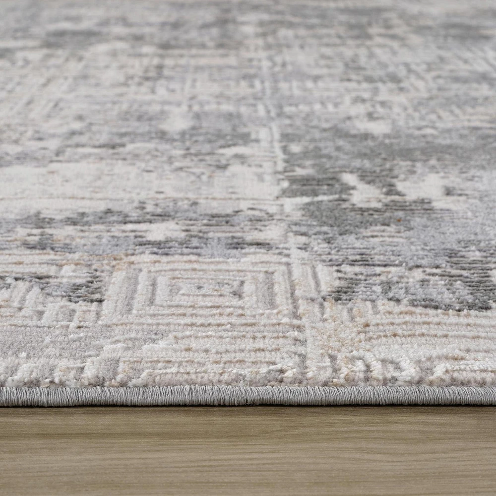 Rug Branch Atlas Scandinavian Indoor Area Rug, Grey Beige, Distressed - Living Room, Bedroom, Dining Room, and Kitchen
