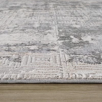 Rug Branch Atlas Scandinavian Indoor Area Rug, Grey Beige, Distressed - Living Room, Bedroom, Dining Room, and Kitchen