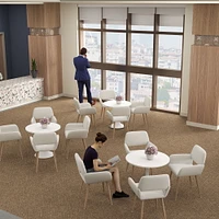 Ensemble de 2 chaises d'appoint Homy Casa, confortables et rembourrées avec accoudoirs, design moderne, tissu beige