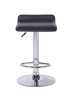 Tabouret noir avec base en acier inoxydable