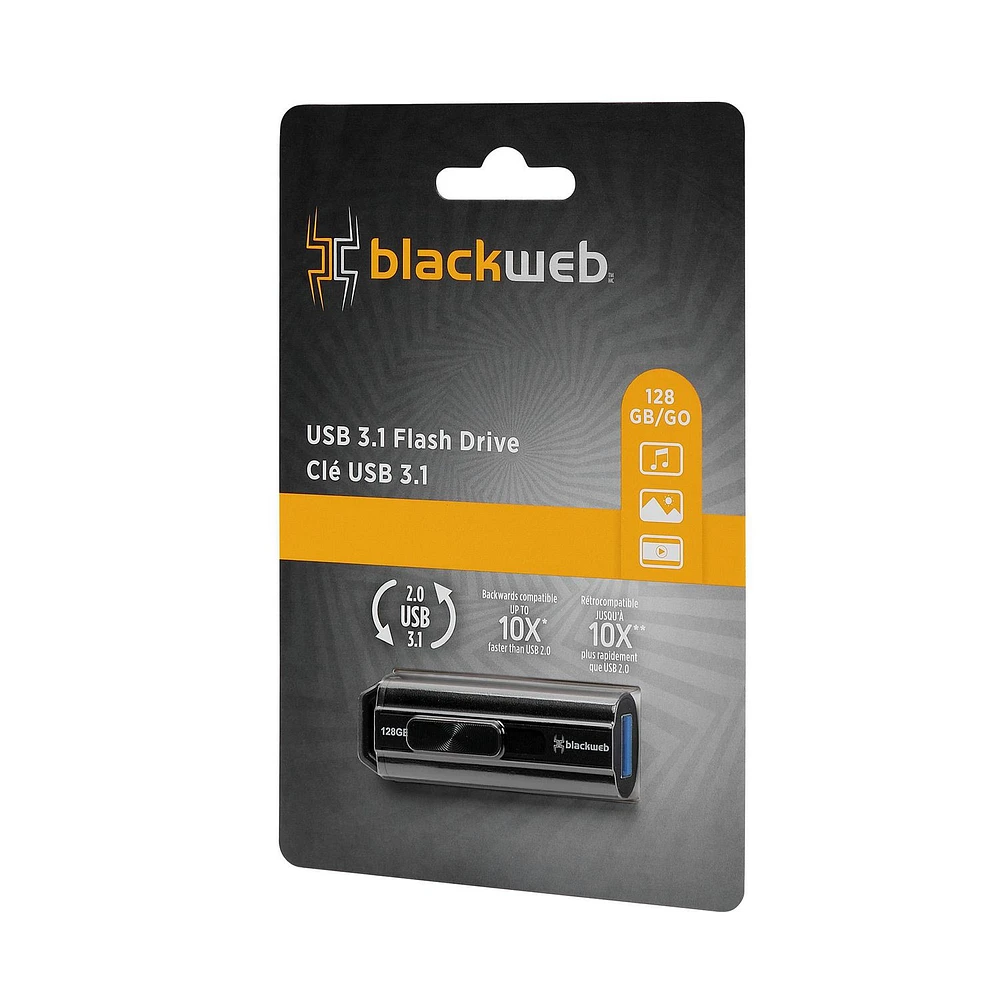 blackweb 64 GB USB 3.1 Flash Drive (Black)