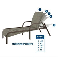 COSCO Outdoor Living, SmartWick, Patio Chaise Lounge, Dark Brown