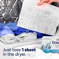 Downy Light Mega Dryer Sheets, Fabric Softener Dryer Sheets, Ocean Mist