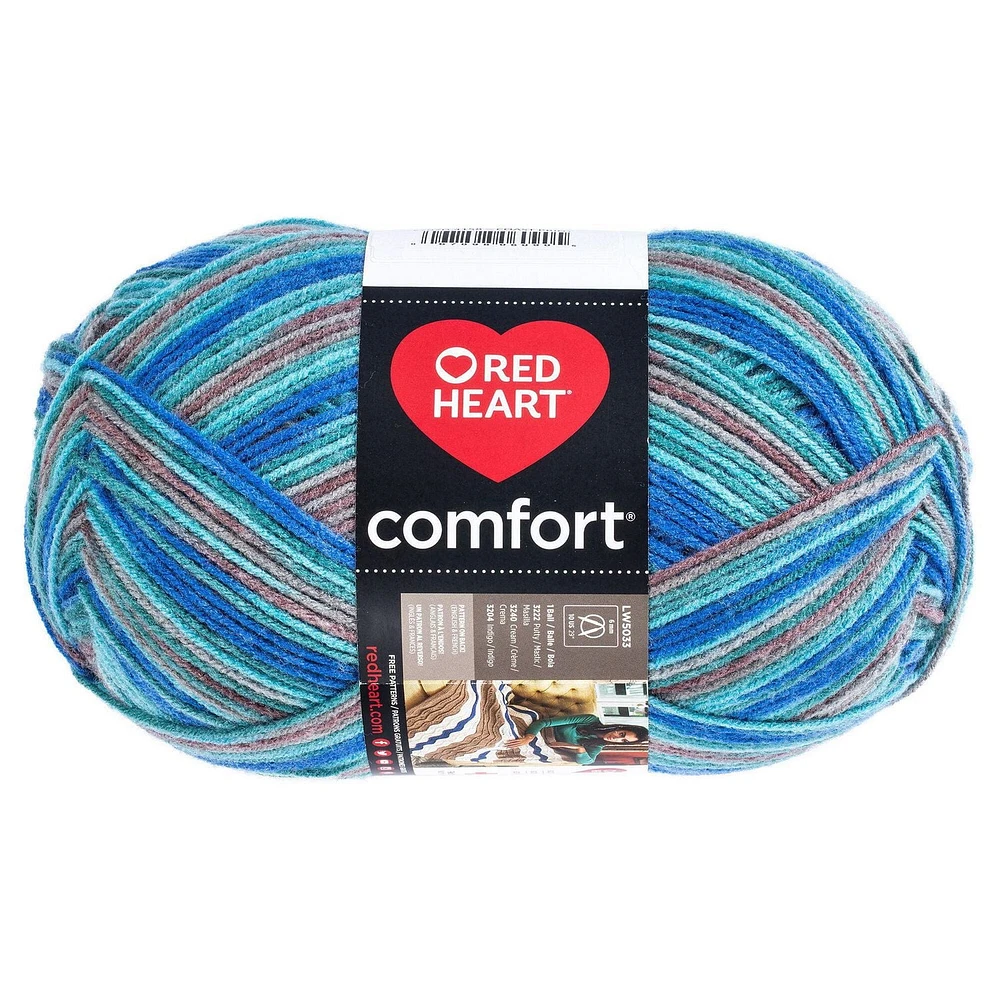 Red Heart® Fil Comfort®, Imprimés, Acrylique #4 Moyen, 12oz/340g, 649 Yards Fil polyvalent grande taille de pelote