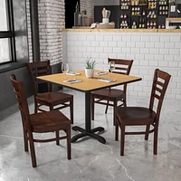 HERCULES Series Ladder Back Walnut Wood Restaurant Chair
