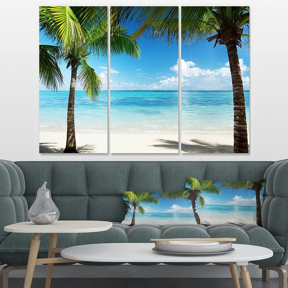Designart Palmiers et mer Art mural sur toile