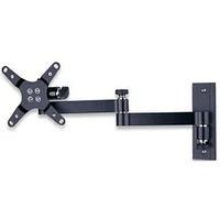 Techly Support mural inclinable/pivotant pour téléviseur LCD/LED de 13" à 30" 3 articulations Inclinaison +/-12° 180° horizontalement VESA jusqu'à 100x100 mm, Noir