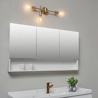 Applique murale à 3 têtes Hollins de 18 po, laiton mat