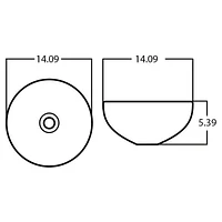 American Imaginations 16.34-in. W Above Counter Olive Swirl-White Bathroom Vessel Sink For Wall Mount Wall Mount Drilling AI-27998