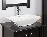 American Imaginations -in. W Above Counter Bathroom Vessel Sink Set For Deck Mount Drilling AI