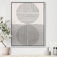 Designart Lignes géométriques minimales et cercle VI ART MURAL À CADRE FLOTTÉ