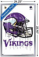 NFL Minnesota Vikings - Drip Helmet 20 Wall Poster, 22.375" x 34" Framed