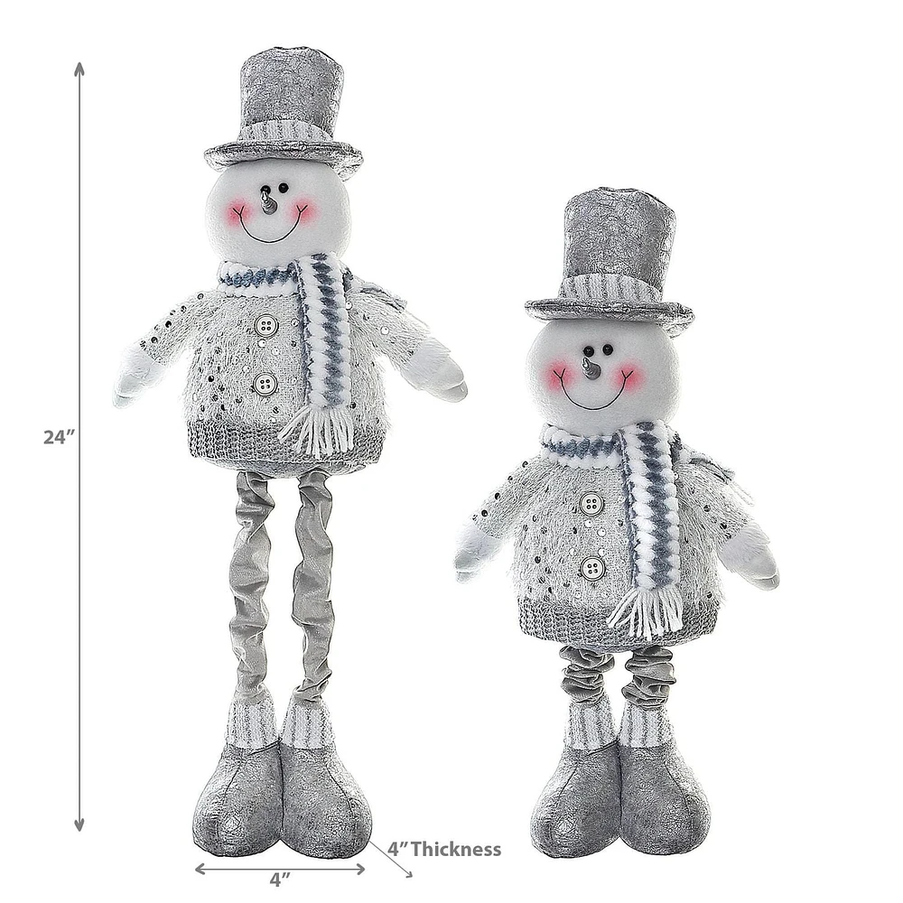 Christmas Glacé Glam Bonhomme De Neige Extensible 24 "