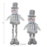 Christmas Glacé Glam Bonhomme De Neige Extensible 24 "