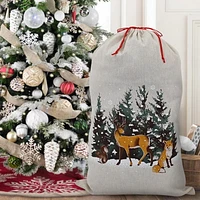 Holiday Time 1 Piece Santa Sack Christmas Gift Bags with Drawstring 18”x29” for Large Xmas Package Storage