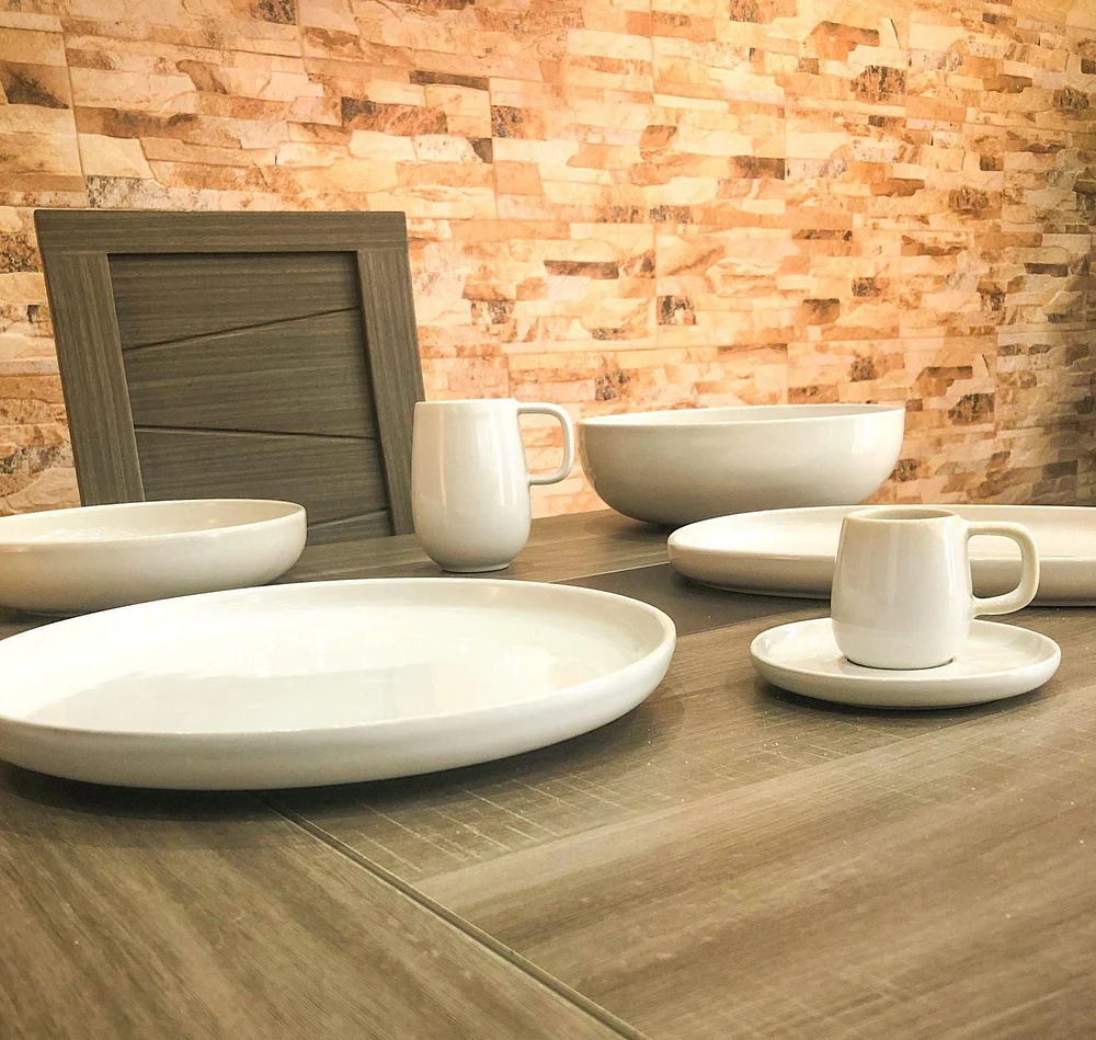 Mesa Ceramics Uno Assiette plate en grès 28 cm Ensemble de 4