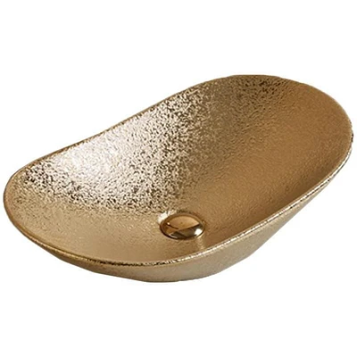American Imaginations 24.21-in. W Above Counter Gold Bathroom Vessel Sink For Deck Mount Deck Mount Drilling AI-27941
