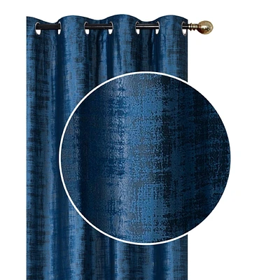 Panneau En Caoutchouc En Relief Et Œillets Bleu Marine - Ensemble De 2