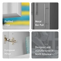 Prepac Armoire murale Elite 54 po, gris clair