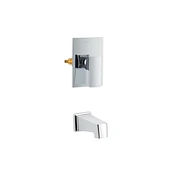 Square Pressure-balanced shower set with spout. PEX connection 1/2-in chrome finish