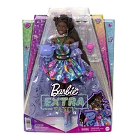 Barbie Extra Fancy Poupée, robe à imprimé oursons avec animal