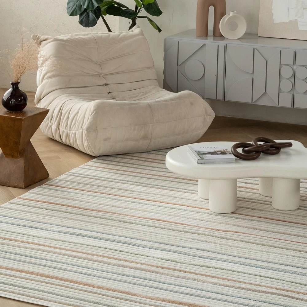 Tapis d'interieur exterieur abstrait Rug Branch Alfombra, beige creme, moderne - Salon, chambre, salle à manger et cuisine