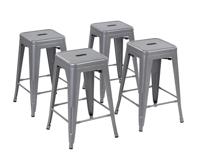 Ensemble de 4 tabourets de bar en métal de 24 po de Mainstays - Multicolores