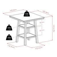 Winsome Orlando 3-Piece Set High Table, 2 Shelves with 2 Cushion Seat Stools - 94362