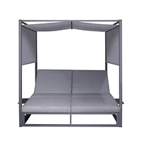 Deko Living Outdoor Gray Rectangular Patio Daybed 