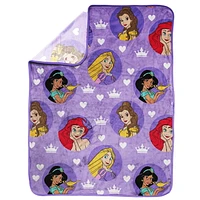 Disney Princess Jeté en Molleton Toucher Soie pour Enfants, 100 % Polyester