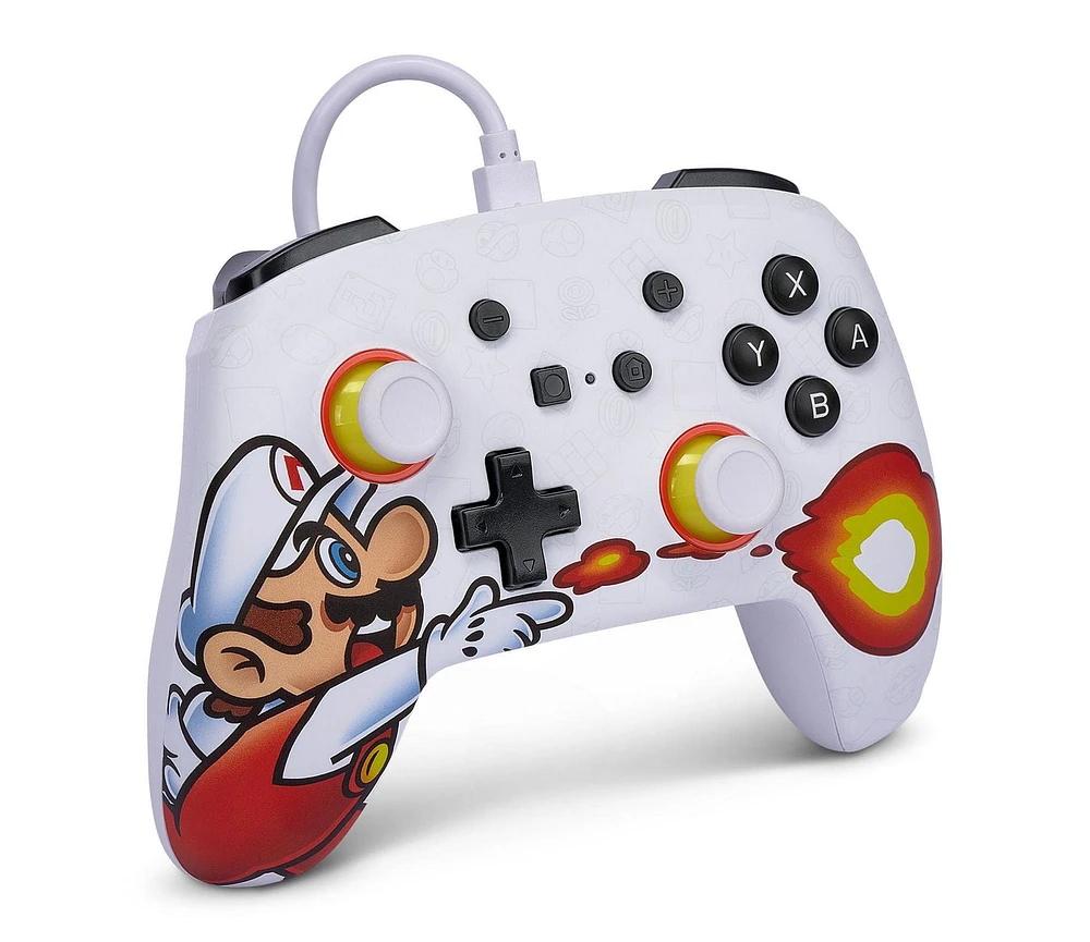 PowerA Enhanced Wired Controller and Slim Case for Nintendo Switch — Mario Fireball, Nintendo Switch