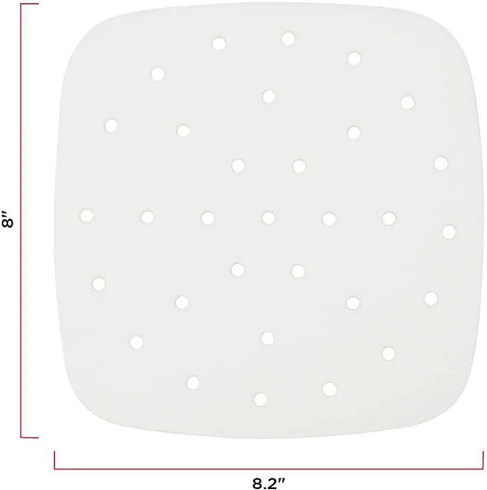 Papier sulfurisé pour friteuse Chefman, jetable, résistant à la chaleur, 100 paquets 20x20 cm (8x8") Papier sulfurisé carré 20x20 cm (8x8 po) Papier sulfurisé