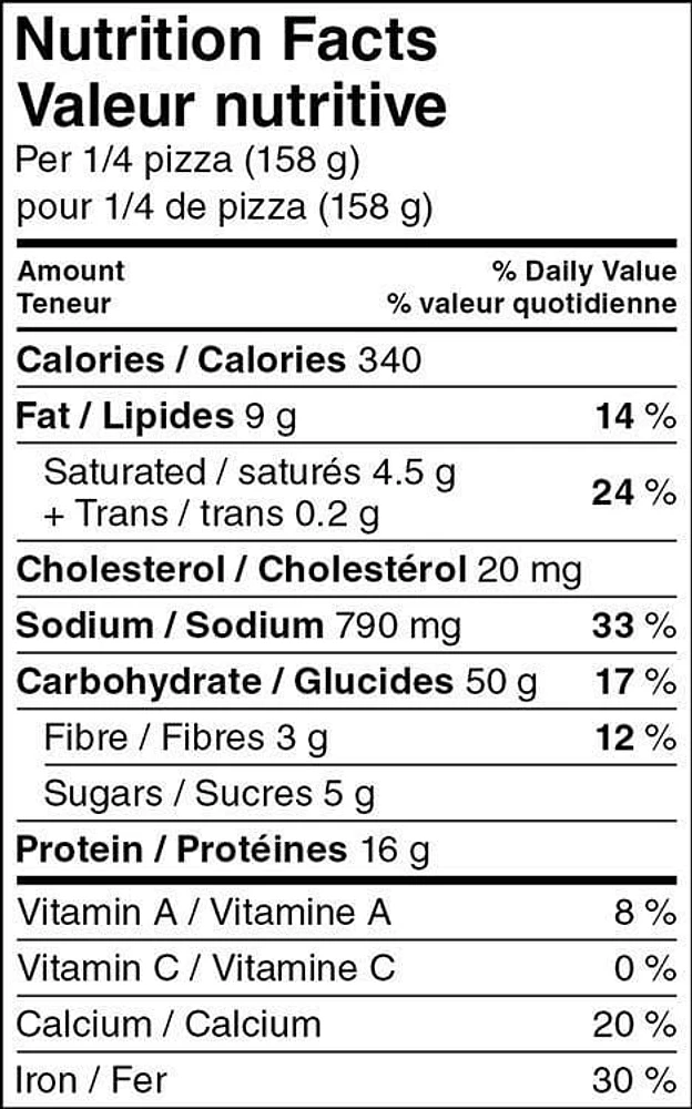 Pizza lève-au-four Great Value 4 fromages 632 g