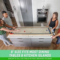 GoSports - 6 ft Tabletop Shuffleboard and Curling 2-in-1 Game