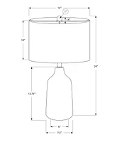 Monarch Specialties  Luminaire, 24"h, Lampe De Table, Béton Noir, Une Nuance De Gris, Contemporain
