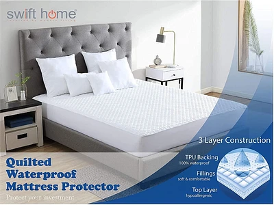 Protège-matelas imperméable matelassé