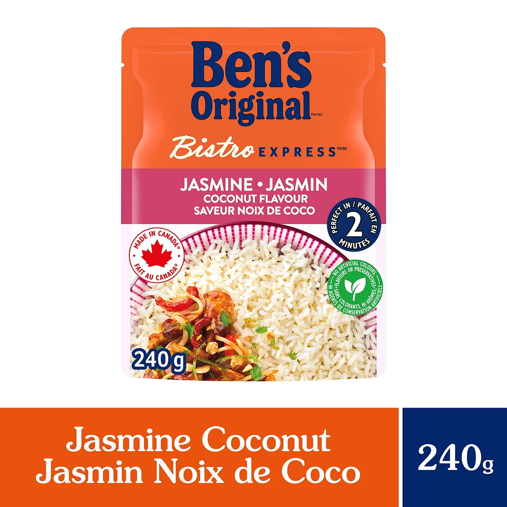 BEN'S ORIGINAL BISTRO EXPRESS jasmine noix de coco, riz d'accompagnement, sachet de 240 g La perfection à tout coupMC