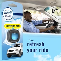 Febreze Car Air Freshener, Odor-Fighting Automotive Vent Clip, Linen & Sky Scent, 2ML