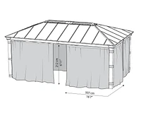 Ensemble de rideaux d'ombrage CANOPIA de PALRAM pour pavillon de jardin Dallas de 12 pi x 20 pi