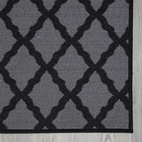 Tapis élégant à motif de treillis à sous-couche en caoutchouc de la collection Glamour