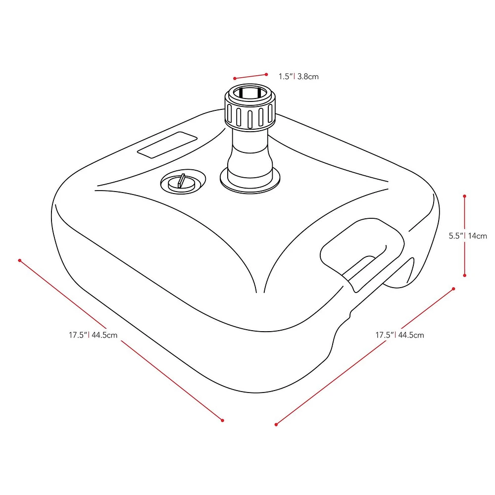 Base de parasol rechargeable en plastique robuste de 22 L de CorLiving