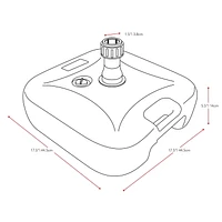 Base de parasol rechargeable en plastique robuste de 22 L de CorLiving
