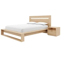 Ensemble de chambre à coucher Morgan 3 pièces avec tête de lit, sommier à lattes et 1 table de chevet