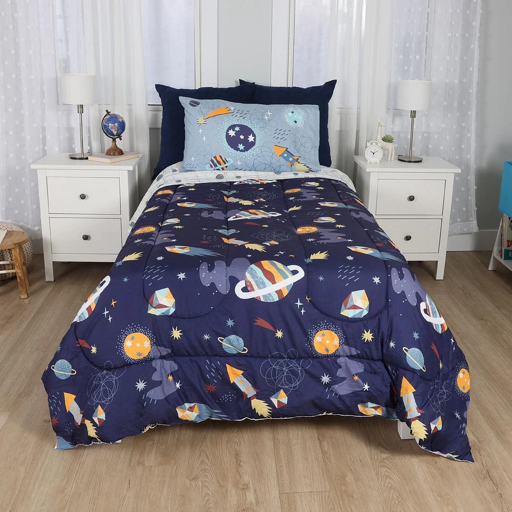 Parure de lit de 4 pièces pour lits jumeaux, Outerspace
