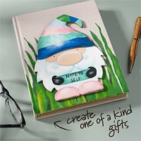 Plaid Wood Surfaces Gnome Layered Shape, Plaid Gnome Layered Shape