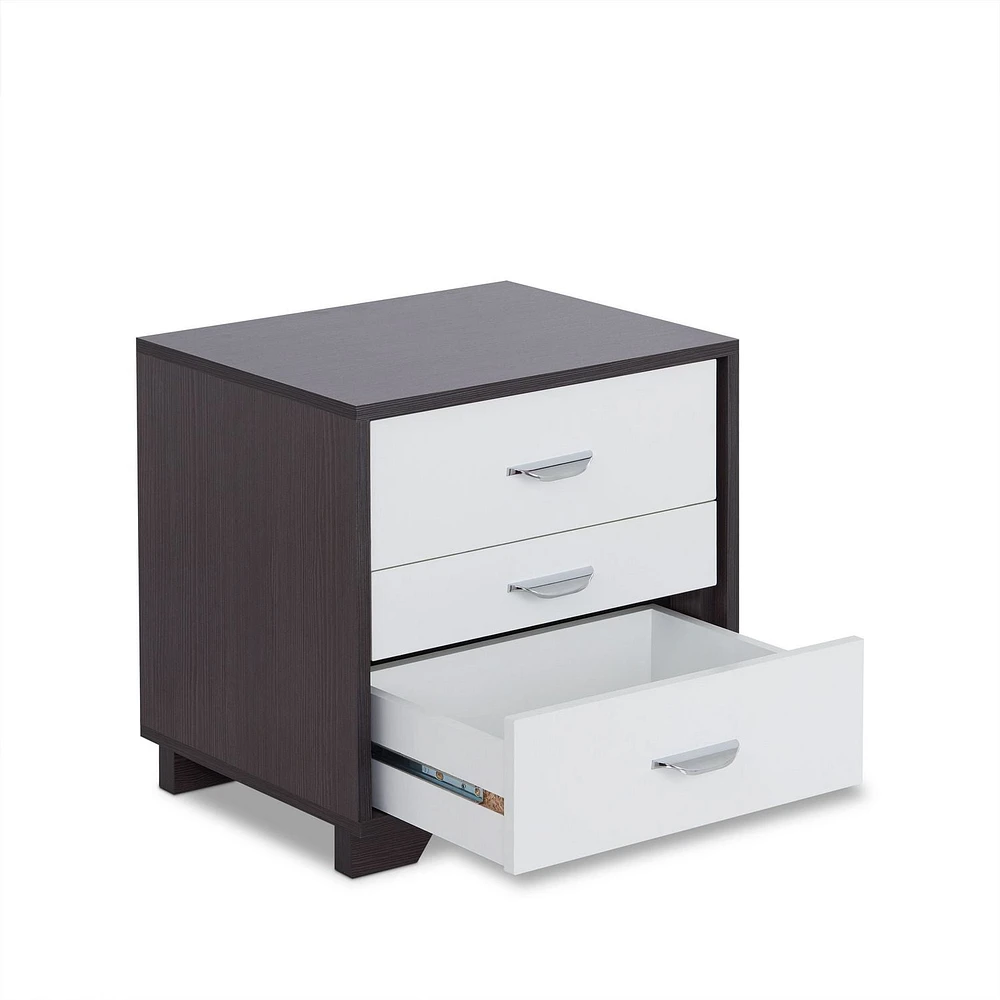 ACME Eloy Nightstand in White & Black